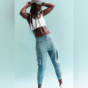 Free People FP Movement Off Road Cargo Joggers Storm Blue Size XL